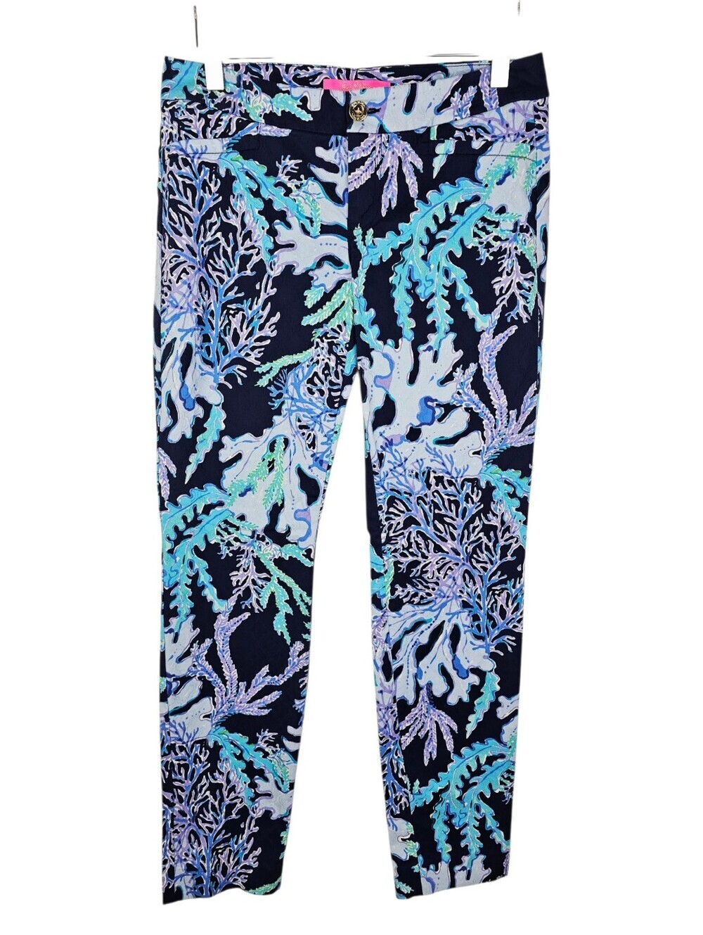 Lilly Pulitzer Women's Low Rise Coral Reef Kelly Skinny Ankle Pants